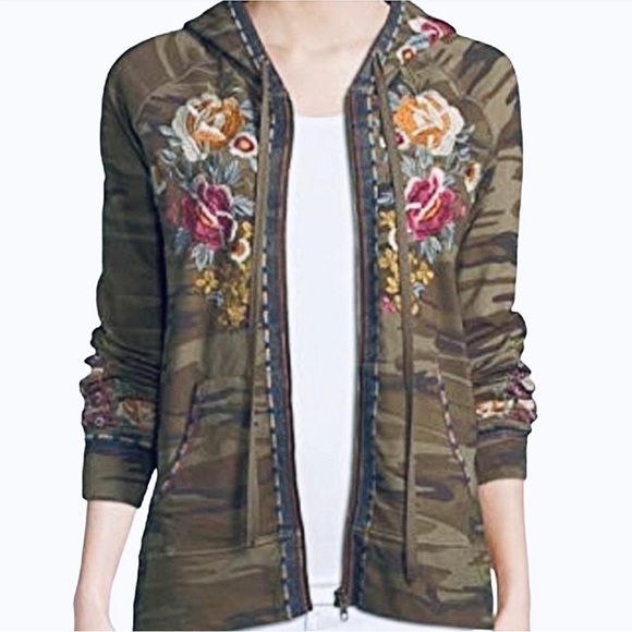 NEW Johnny Was Camo Embroidered Full ZIP Hoodie - Picture 4 of 5